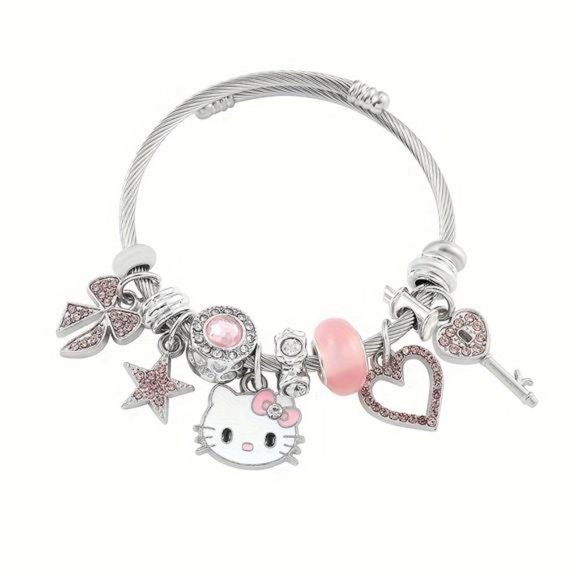 Hello Kitty Bracelets: Adorable Cartoon Bangles for Girls - Perfect Sweet Gifts - Picture 5 of 6